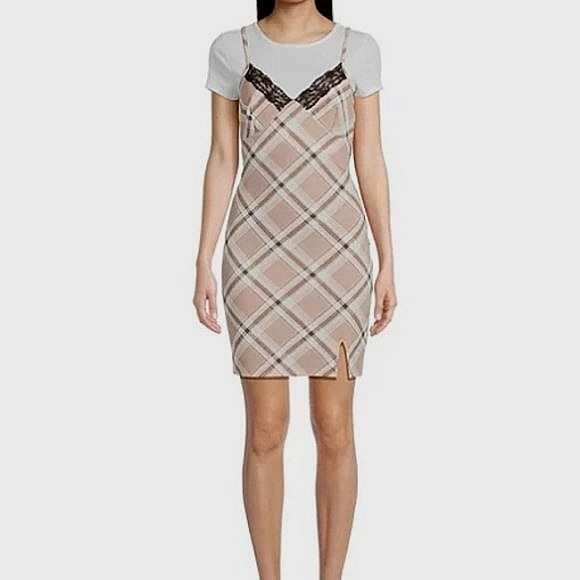 NOBO Dresses Juniors Twofer Dress Fall Soft Mini Plus